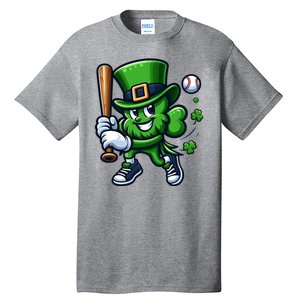 Shamrock Baseball Funny St Patricks Day Tall T-Shirt