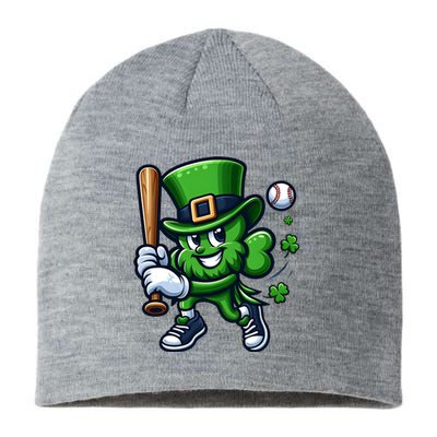 Shamrock Baseball Funny St Patricks Day Sustainable Beanie