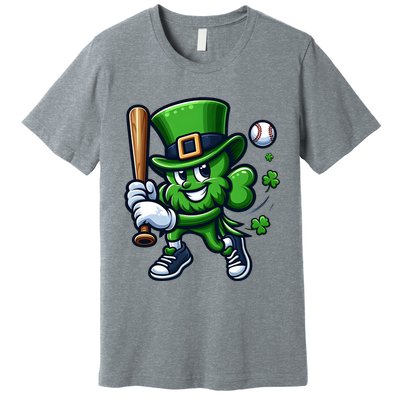 Shamrock Baseball Funny St Patricks Day Premium T-Shirt