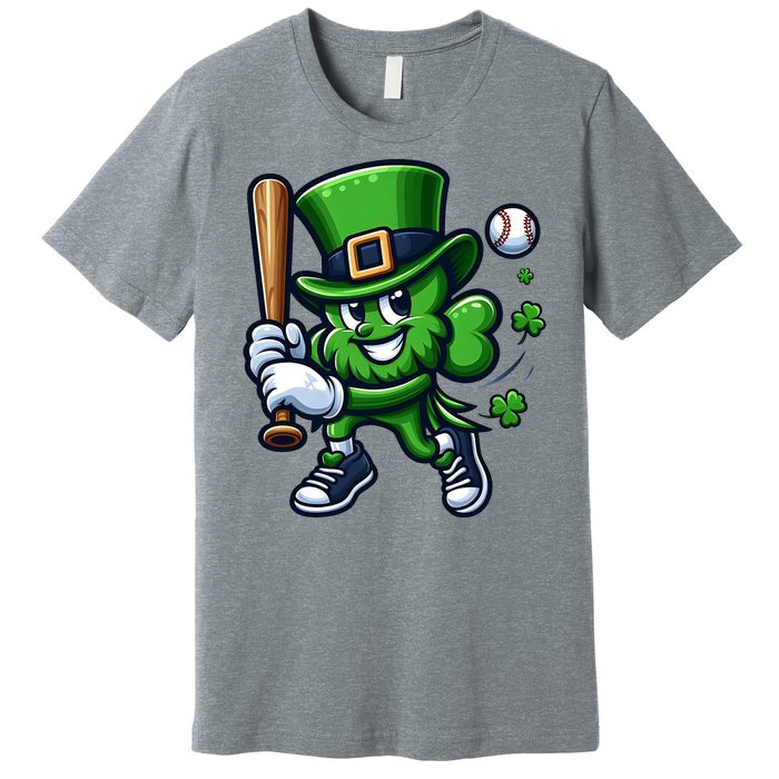 Shamrock Baseball Funny St Patricks Day Premium T-Shirt