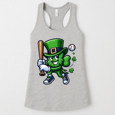 Shamrock Baseball Funny St Patricks Day Womens Tank Top