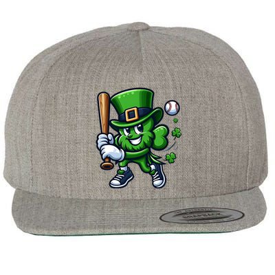 Shamrock Baseball Funny St Patricks Day Wool Snapback Cap