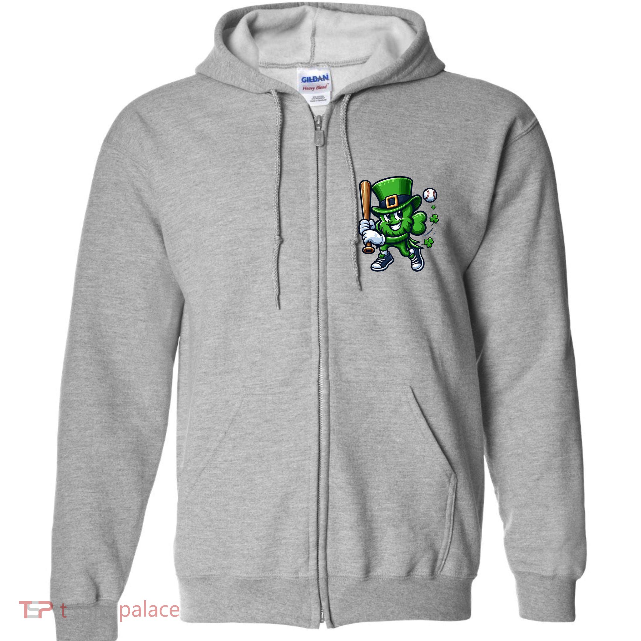 Shamrock Baseball Funny St Patricks Day Full Zip Hoodie