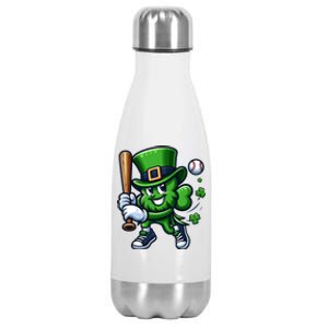 Shamrock Baseball Funny St Patricks Day Stainless Steel Insulated Water Bottle