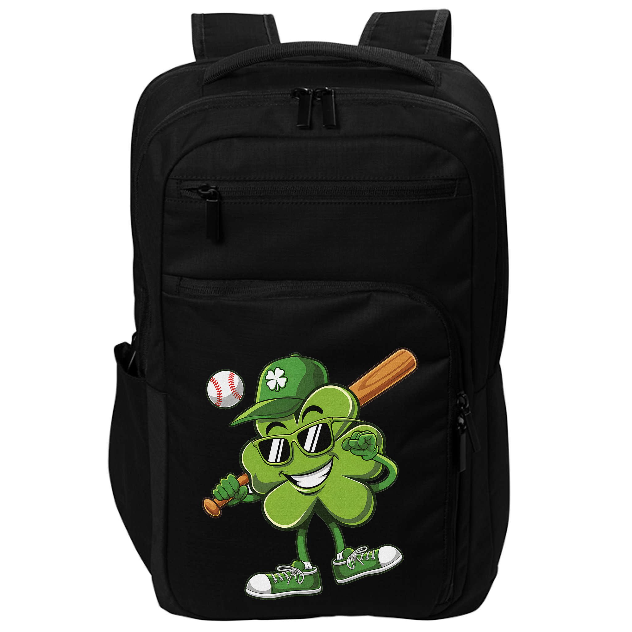 Shamrock Baseball Funny St Patricks Day Impact Tech Backpack