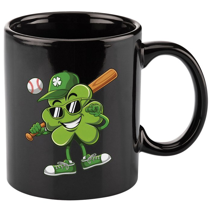 Shamrock Baseball Funny St Patricks Day 11oz C Handle Ceramic Mug