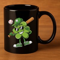 Shamrock Baseball Funny St Patricks Day 11oz C Handle Ceramic Mug