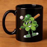 Shamrock Baseball Funny St Patricks Day 11oz C Handle Ceramic Mug