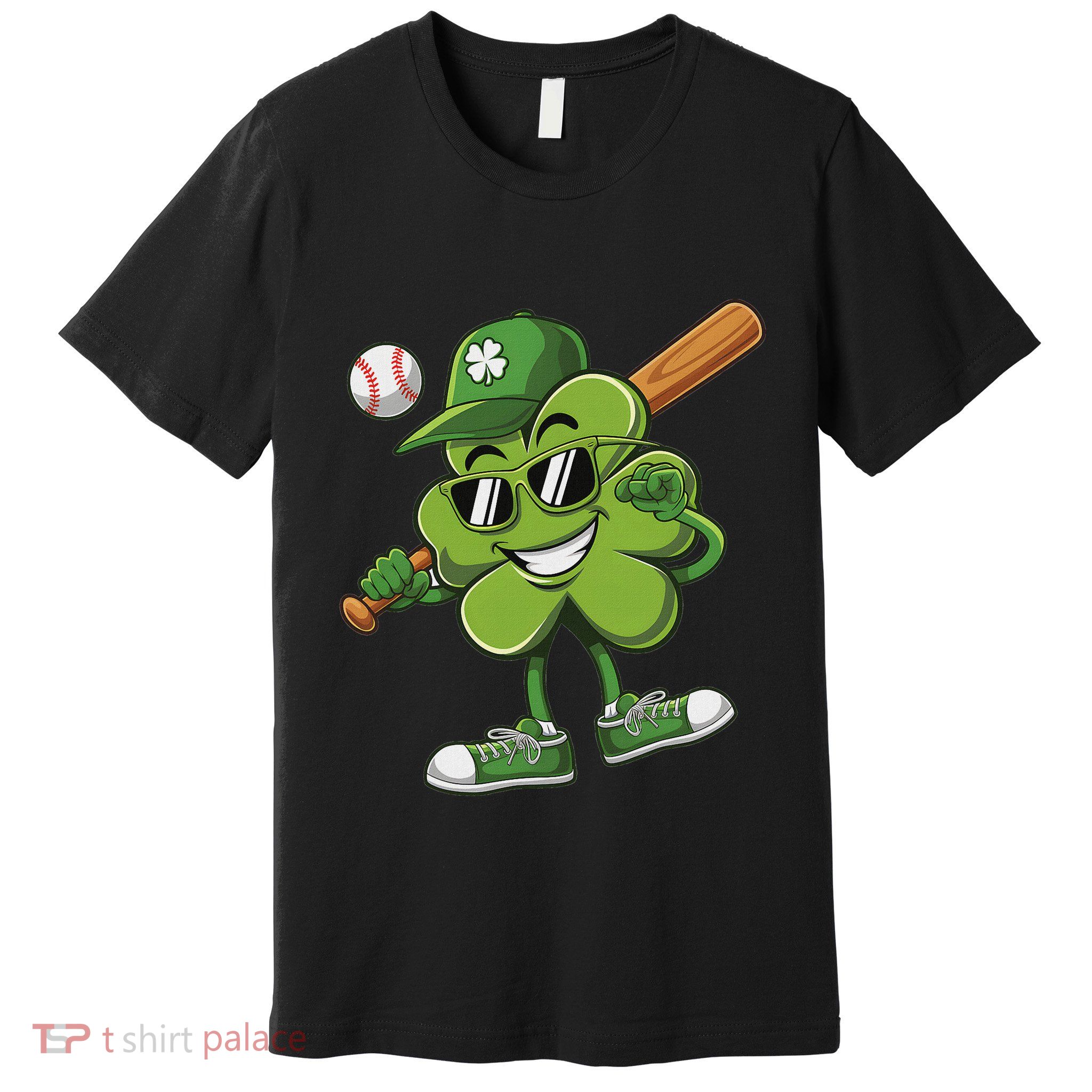 Shamrock Baseball Funny St Patricks Day Premium T-Shirt