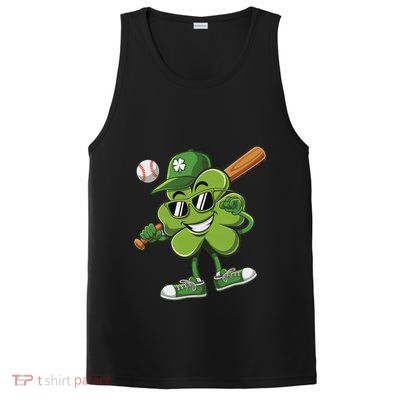 Shamrock Baseball Funny St Patricks Day PosiCharge Competitor Tank