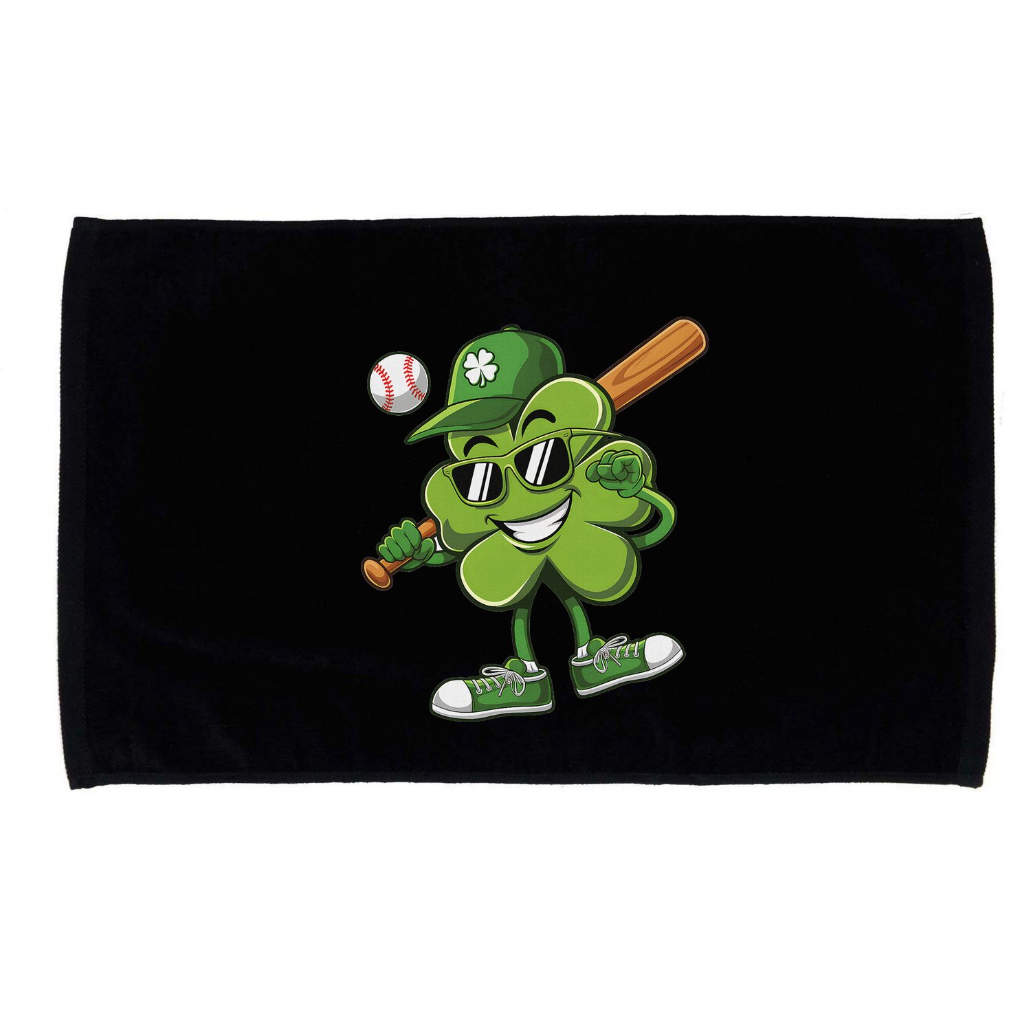 Shamrock Baseball Funny St Patricks Day Microfiber Hand Towel