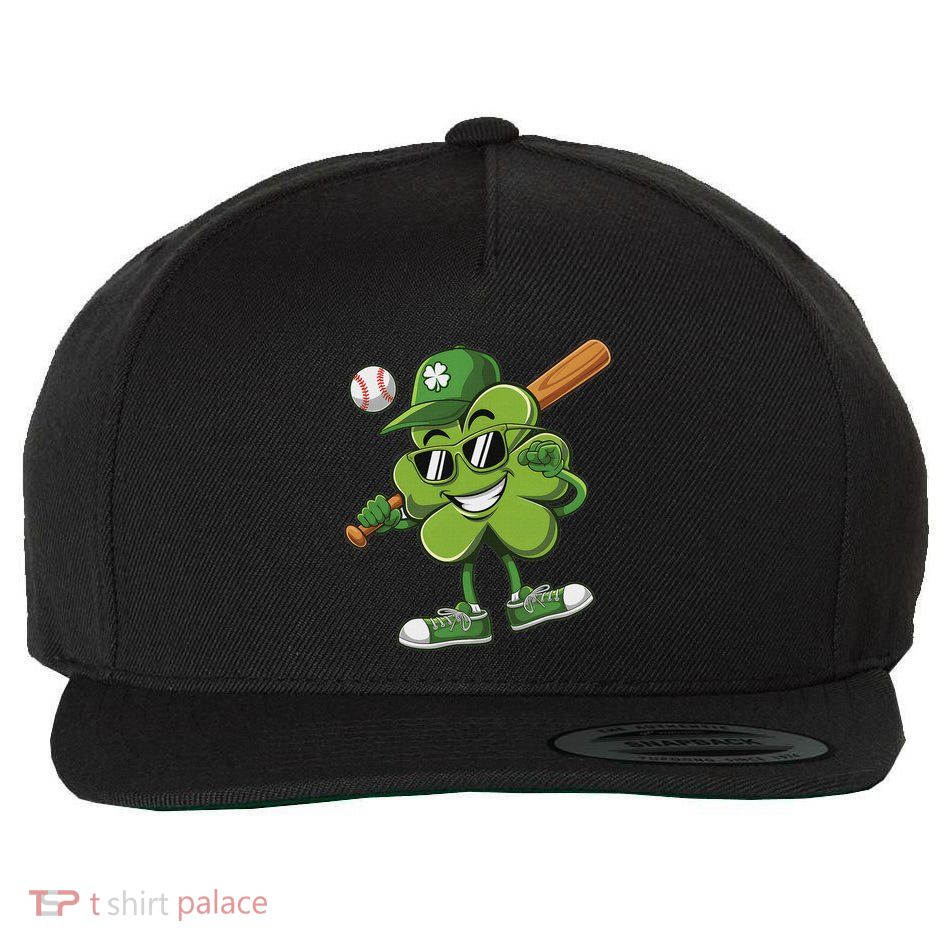 Shamrock Baseball Funny St Patricks Day Wool Snapback Cap