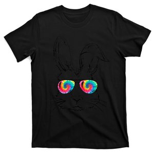 Sunglass Bunny Face Tie Dye Happy Easter Day T-Shirt