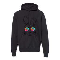 Sunglass Bunny Face Tie Dye Happy Easter Day Premium Hoodie