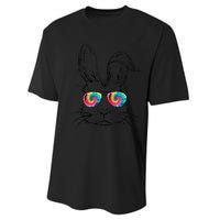 Sunglass Bunny Face Tie Dye Happy Easter Day Performance Sprint T-Shirt