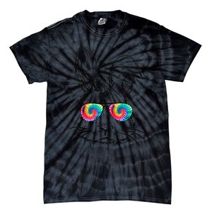 Sunglass Bunny Face Tie Dye Happy Easter Day Tie-Dye T-Shirt