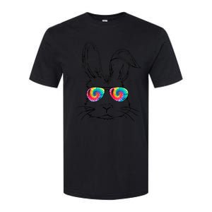 Sunglass Bunny Face Tie Dye Happy Easter Day Softstyle CVC T-Shirt