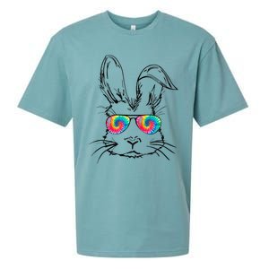 Sunglass Bunny Face Tie Dye Happy Easter Day Sueded Cloud Jersey T-Shirt