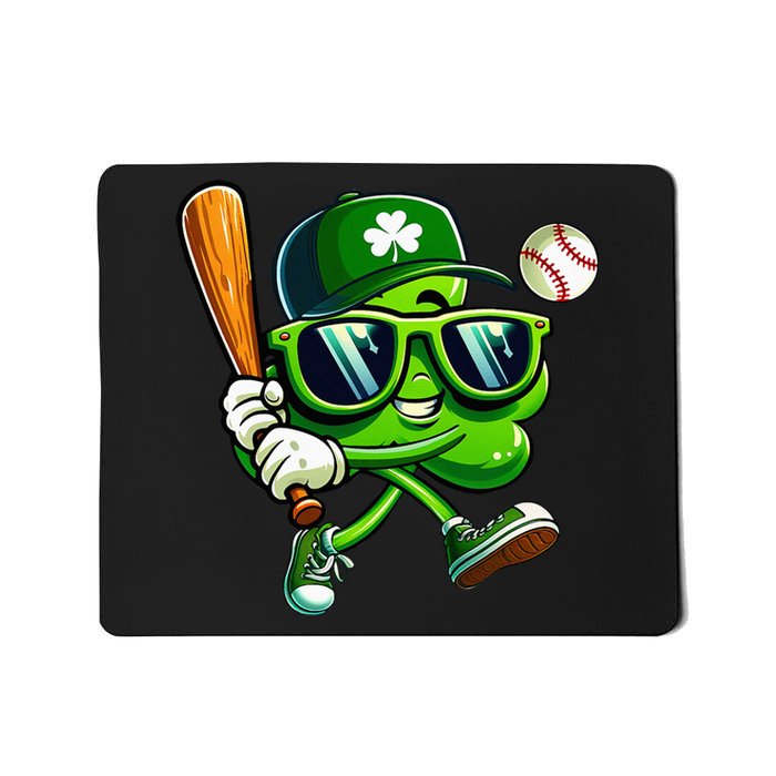 Shamrock Baseball  Funny St Patricks Day Mousepad