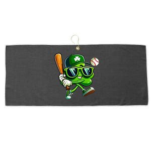 Shamrock Baseball  Funny St Patricks Day Large Microfiber Waffle Golf Towel