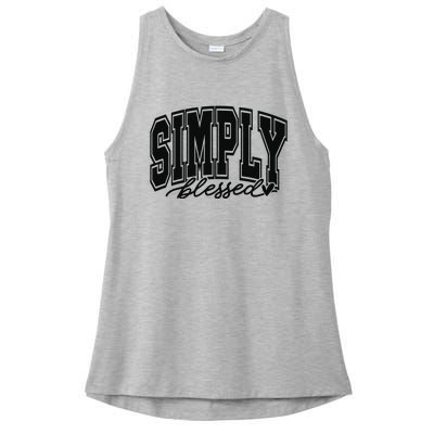 Simply Blessed Faith Christian Religious Jesus Ladies PosiCharge Tri-Blend Wicking Tank