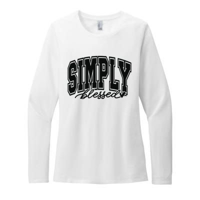 Simply Blessed Faith Christian Religious Jesus Womens CVC Long Sleeve Shirt