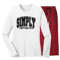 Simply Blessed Faith Christian Religious Jesus Women's Long Sleeve Flannel Pajama Set 