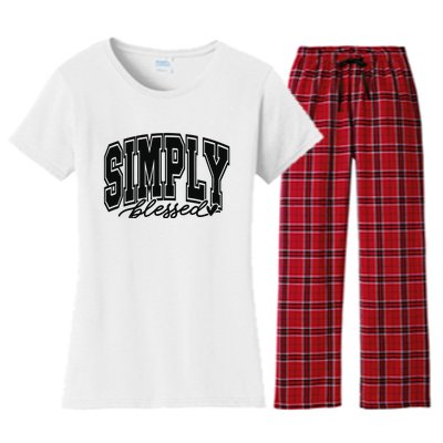 Simply Blessed Faith Christian Religious Jesus Women's Flannel Pajama Set