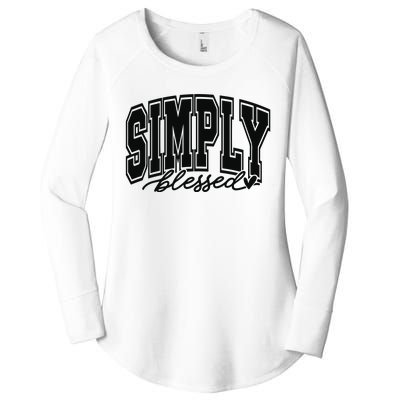 Simply Blessed Faith Christian Religious Jesus Women's Perfect Tri Tunic Long Sleeve Shirt