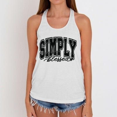 Simply Blessed Faith Christian Religious Jesus Women's Knotted Racerback Tank