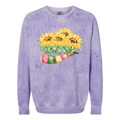 Sunflower Bunch Flower Beautiful Fragrance Funny Gift Colorblast Crewneck Sweatshirt