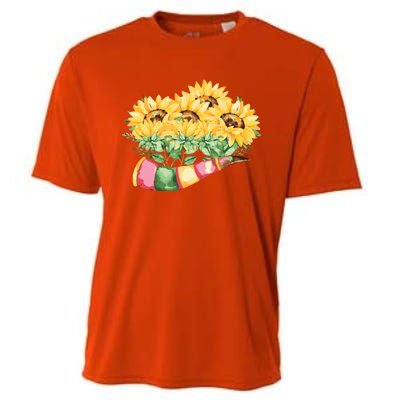 Sunflower Bunch Flower Beautiful Fragrance Funny Gift Cooling Performance Crew T-Shirt