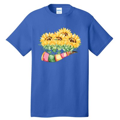 Sunflower Bunch Flower Beautiful Fragrance Funny Gift Tall T-Shirt