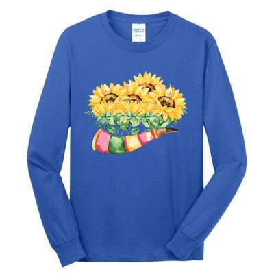 Sunflower Bunch Flower Beautiful Fragrance Funny Gift Tall Long Sleeve T-Shirt