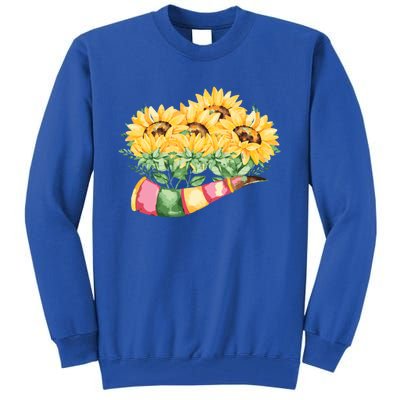 Sunflower Bunch Flower Beautiful Fragrance Funny Gift Tall Sweatshirt