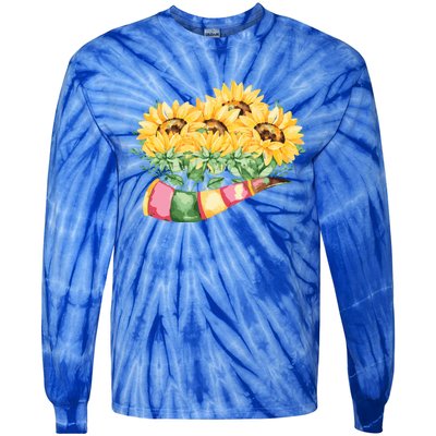 Sunflower Bunch Flower Beautiful Fragrance Funny Gift Tie-Dye Long Sleeve Shirt