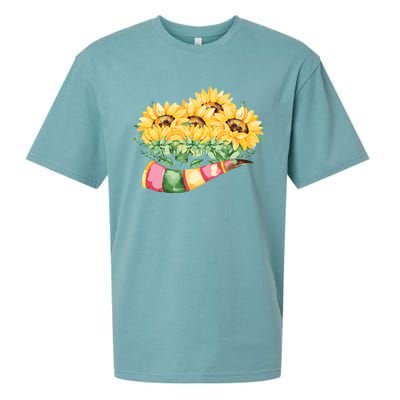 Sunflower Bunch Flower Beautiful Fragrance Funny Gift Sueded Cloud Jersey T-Shirt