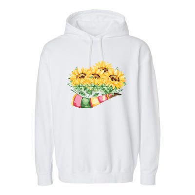 Sunflower Bunch Flower Beautiful Fragrance Funny Gift Garment-Dyed Fleece Hoodie