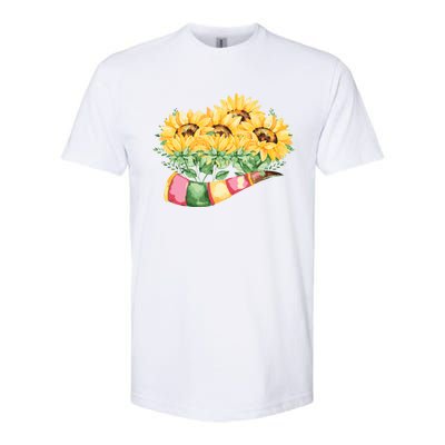 Sunflower Bunch Flower Beautiful Fragrance Funny Gift Softstyle CVC T-Shirt