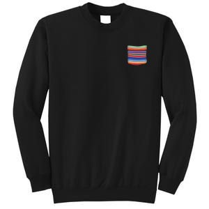 Serape Blanket Fake Pocket For Mexican Fiesta Sweatshirt