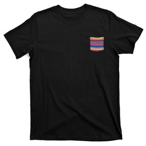 Serape Blanket Fake Pocket For Mexican Fiesta T-Shirt