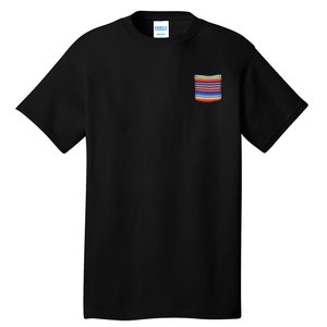 Serape Blanket Fake Pocket For Mexican Fiesta Tall T-Shirt