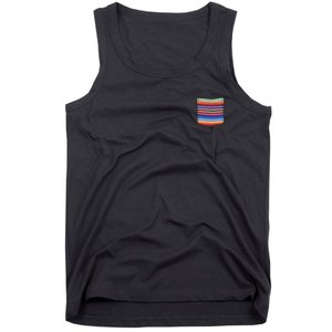 Serape Blanket Fake Pocket For Mexican Fiesta Tank Top