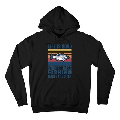 Striped Bass Fishing Gifts Saltwater Fish Striped Bass Hoodie