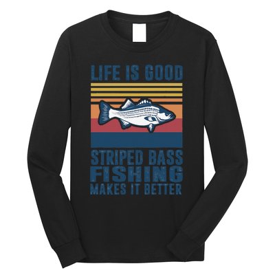 Striped Bass Fishing Gifts Saltwater Fish Striped Bass Long Sleeve Shirt