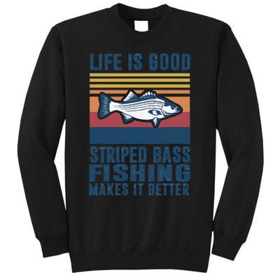 Striped Bass Fishing Gifts Saltwater Fish Striped Bass Sweatshirt