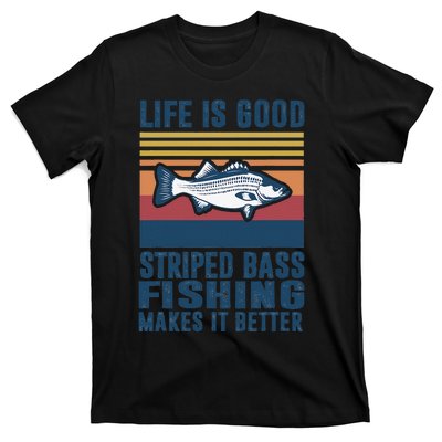 Striped Bass Fishing Gifts Saltwater Fish Striped Bass T-Shirt