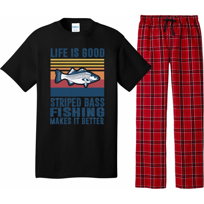 Striped Bass Fishing Gifts Saltwater Fish Striped Bass Pajama Set