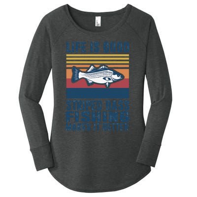 Striped Bass Fishing Gifts Saltwater Fish Striped Bass Women's Perfect Tri Tunic Long Sleeve Shirt