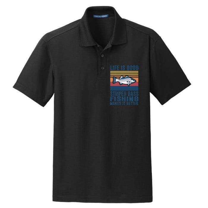 Striped Bass Fishing Gifts Saltwater Fish Striped Bass Dry Zone Grid Polo